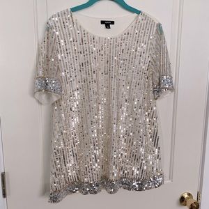 Alfani Gold and Silver Sequins Top - size Small